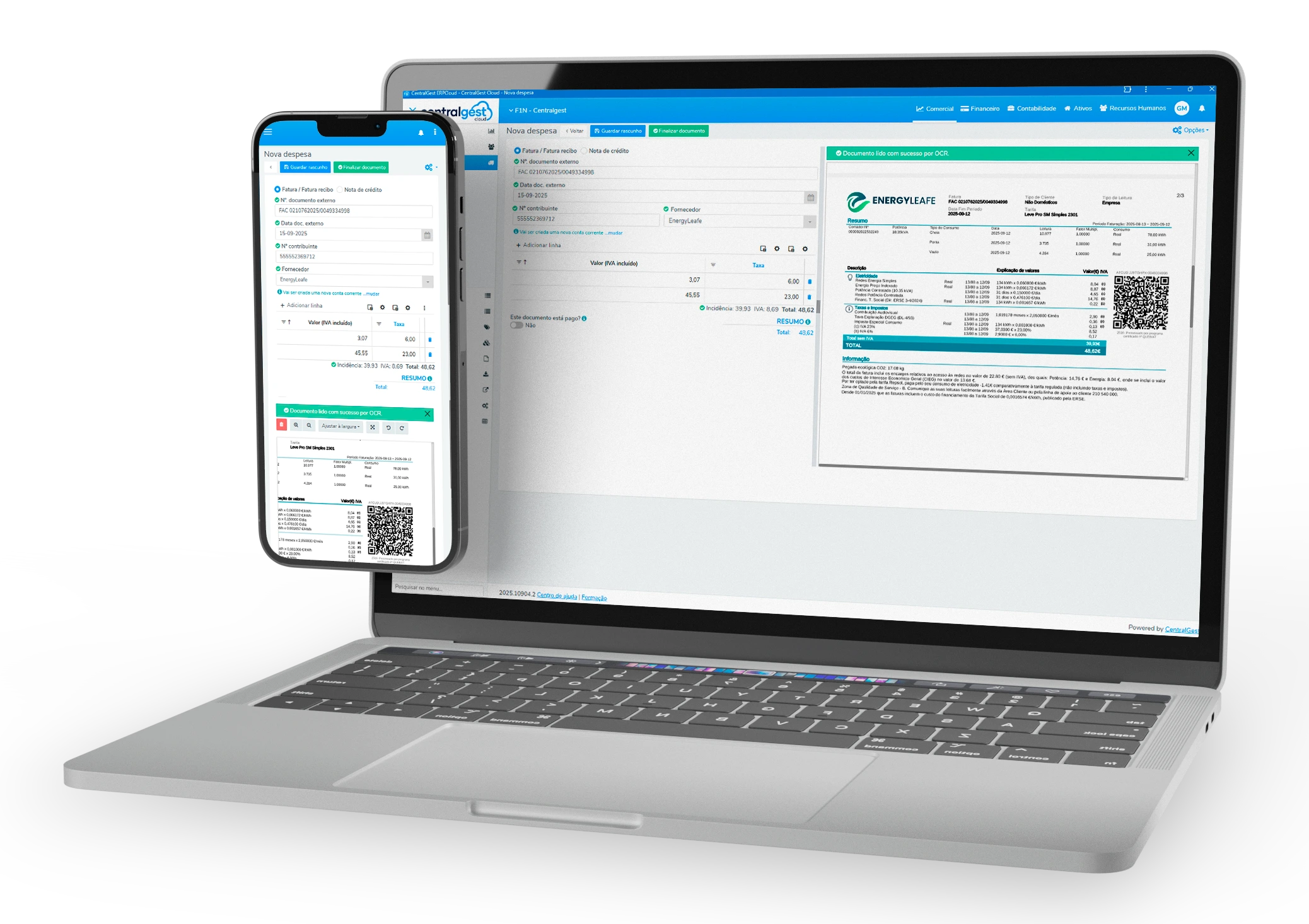 CentralGest Cloud Mockup Mobile