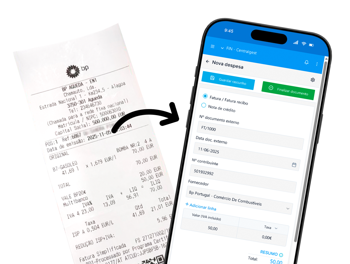 CentralGest Cloud Mockup Mobile
