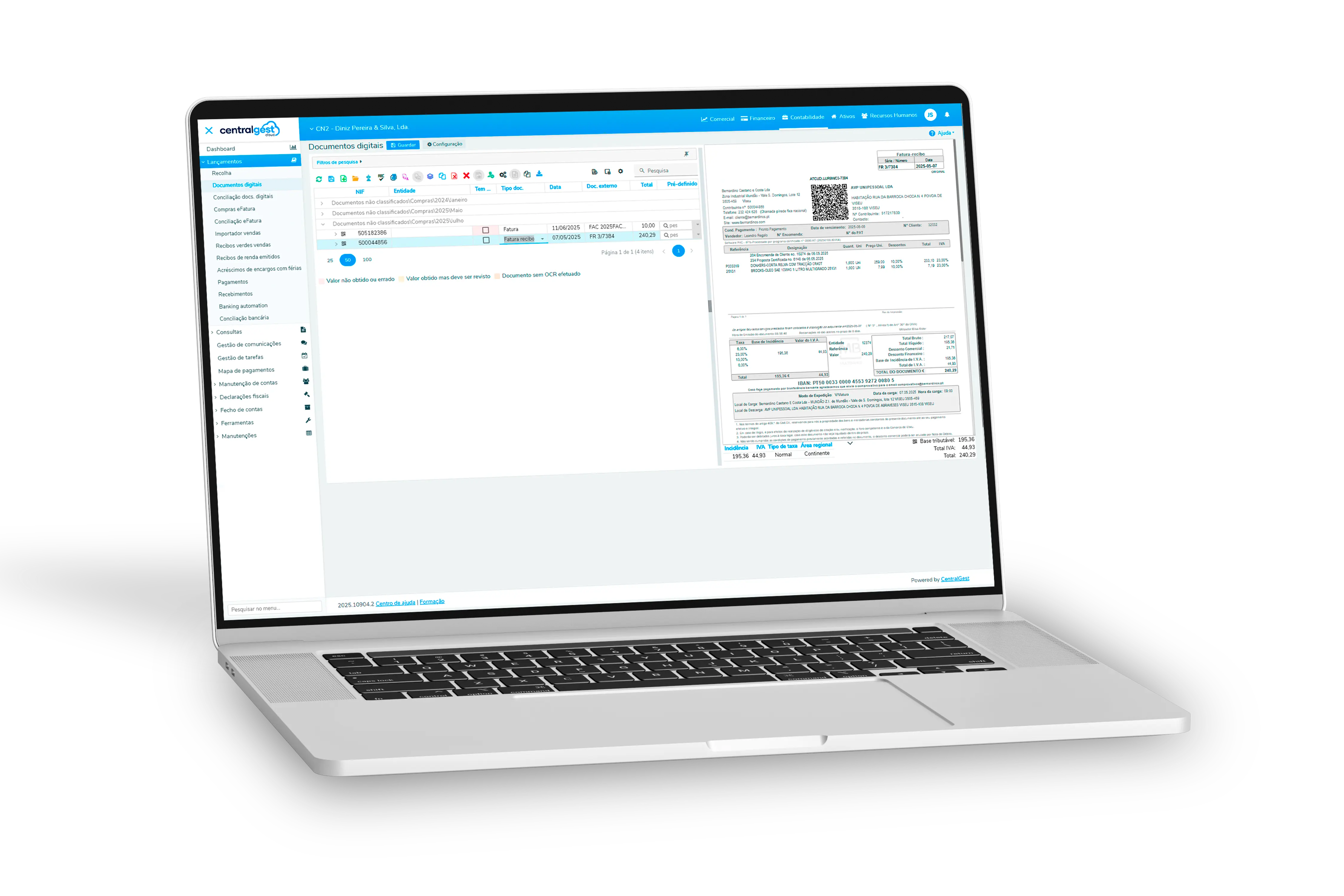 CentralGest Cloud Mockup Mobile