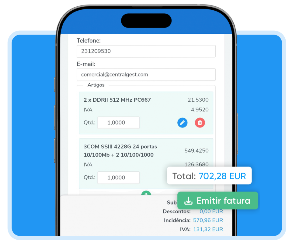 CentralGest Cloud Mockup Mobile